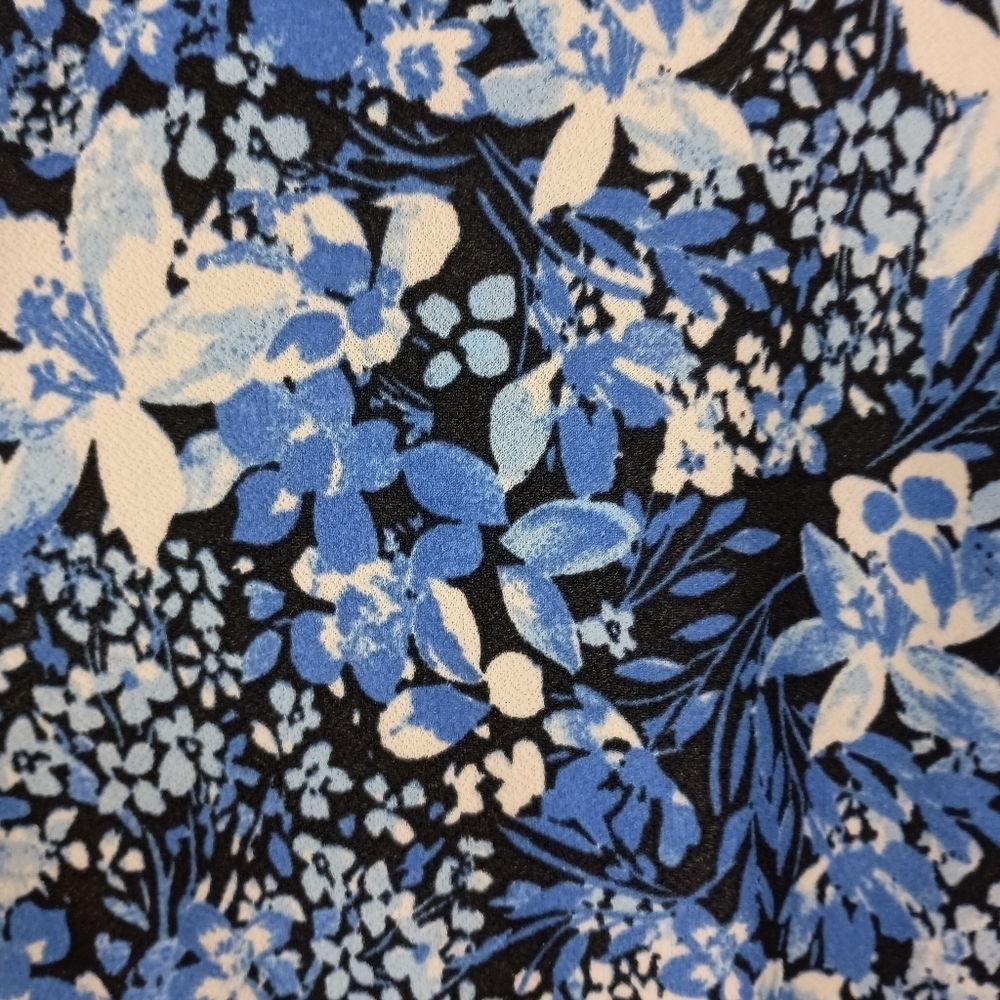 Vintage 80s Homemade Women's Blue Floral Blouson Long Maxi Dress Bloomcore Retro - Picture 7 of 9
